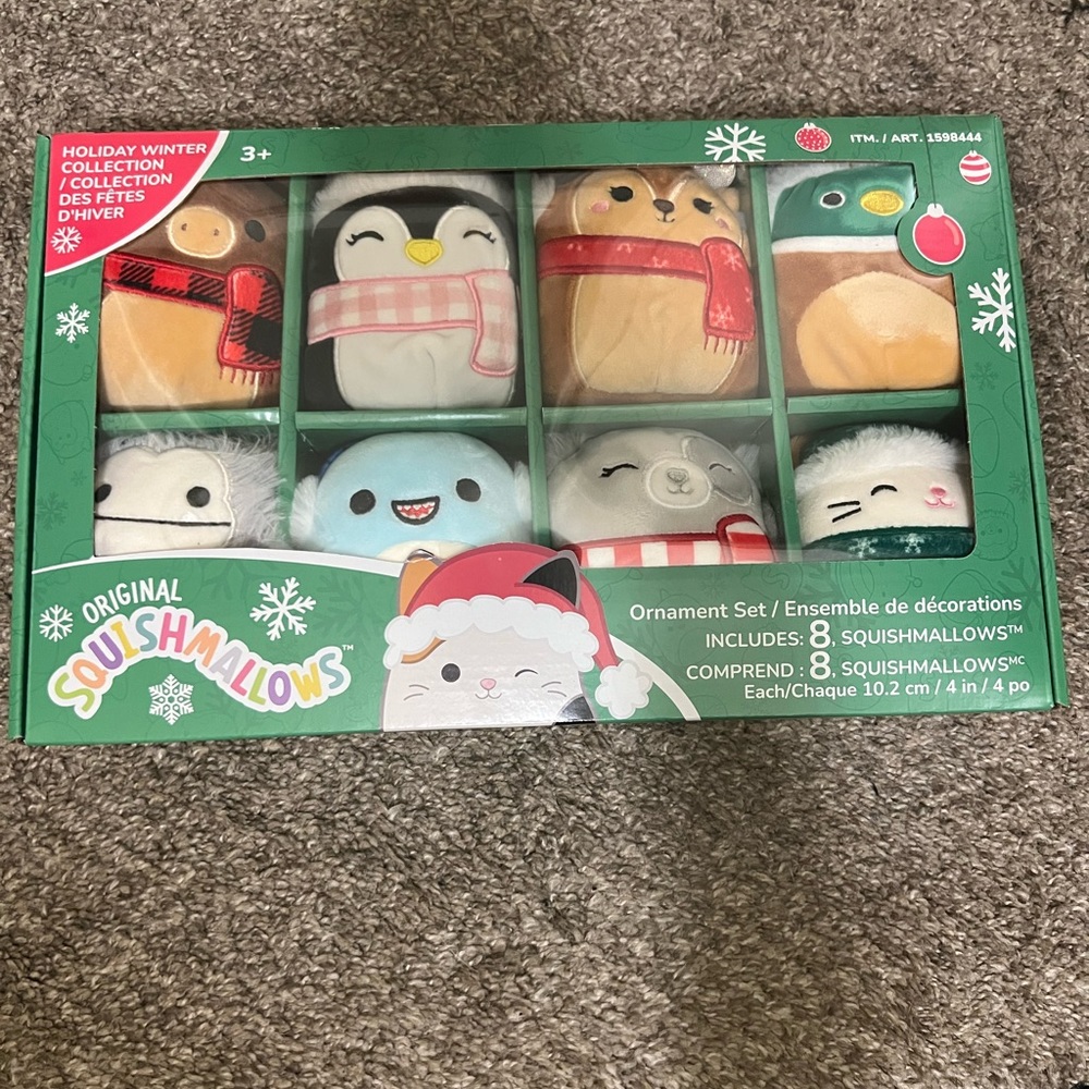 squishmallow Christmas ornament set